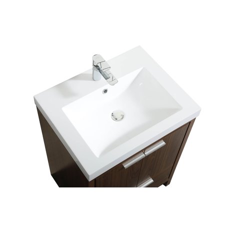 Elegant Decor 24 Inch Single Bathroom Vanity In Walnut VF46024MWT